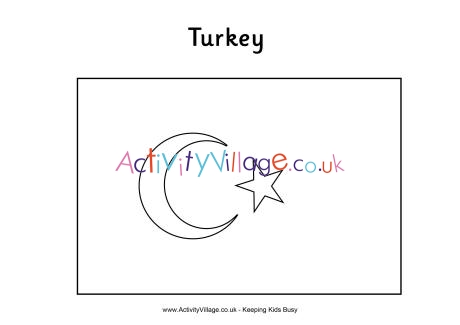 Turkey Flag Colouring Page