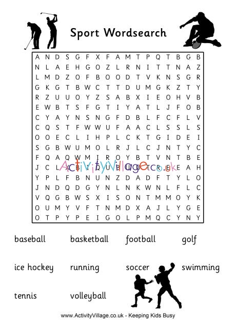 Download Word Search on Sports and exercise actions