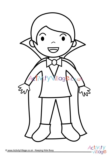 Vampire colouring page