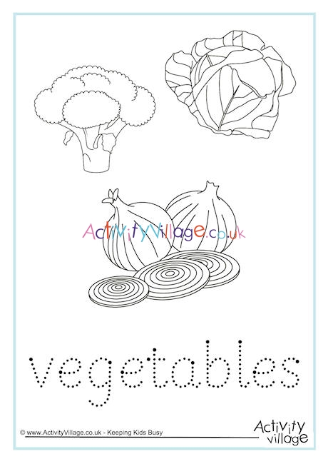 Vegetables Word Tracing