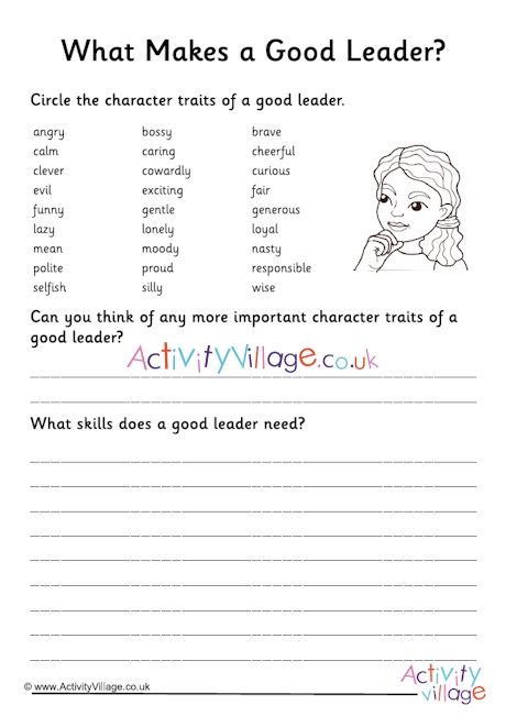 how to be a good leader worksheet pdf
