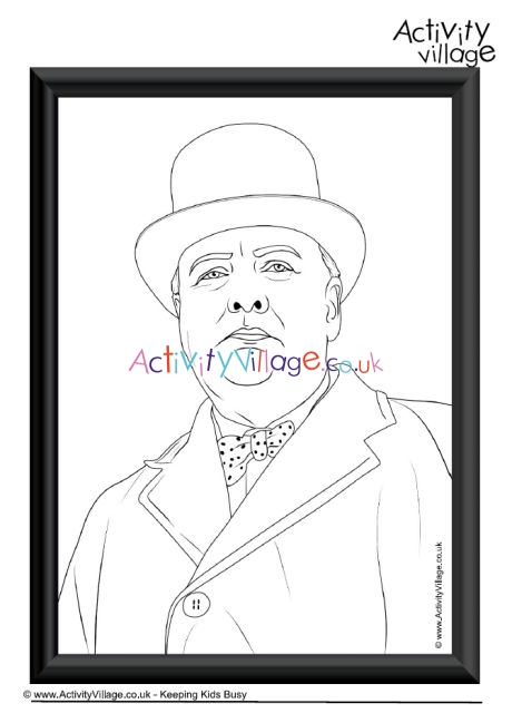 Churchill Coloring Page - 145+ SVG File for Silhouette
