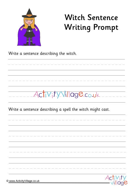 Witch Sentence Writing Prompt