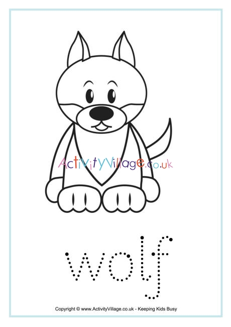 wolf tracing worksheet
