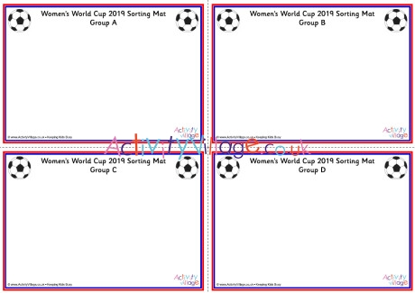 Womens World Cup 2019 Group Sorting Mats