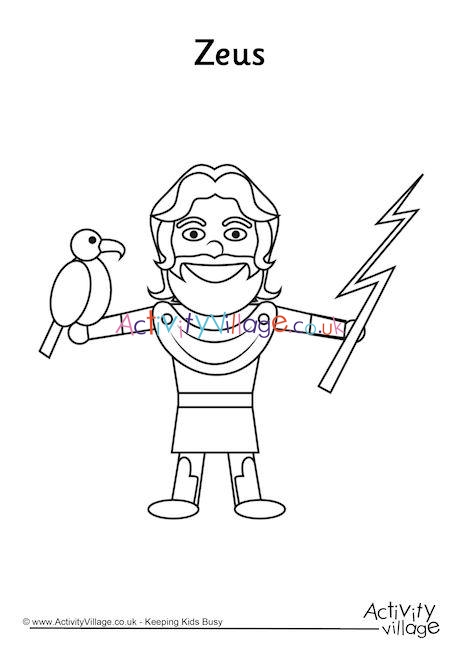 greek mythology coloring pages zeus